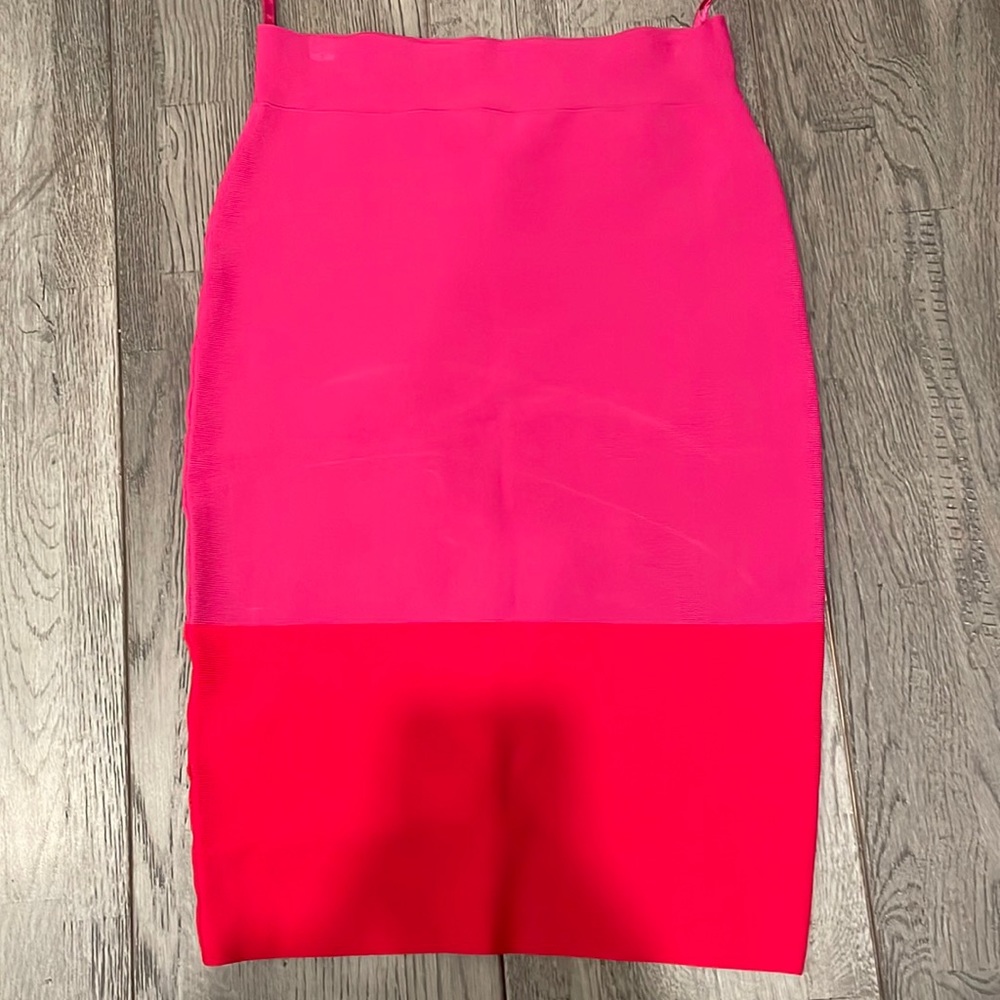 pink and red midi skirt
